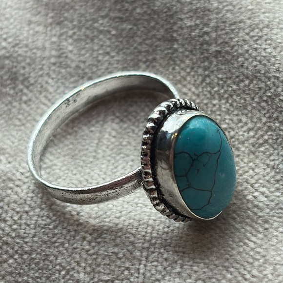 Turquoise Oval Stone Silver Ring Size 7 NWOTS - Picture 8 of 8